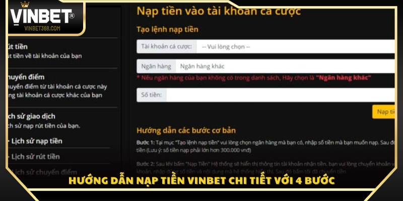 Quy trình nạp tiền vào tài khoản chi tiết nhất 