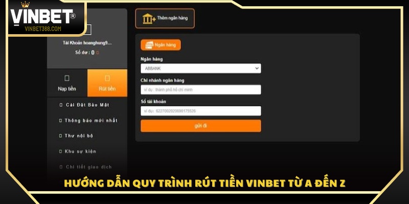 Quy trình rút tiền tại Vin Bet từng bước
